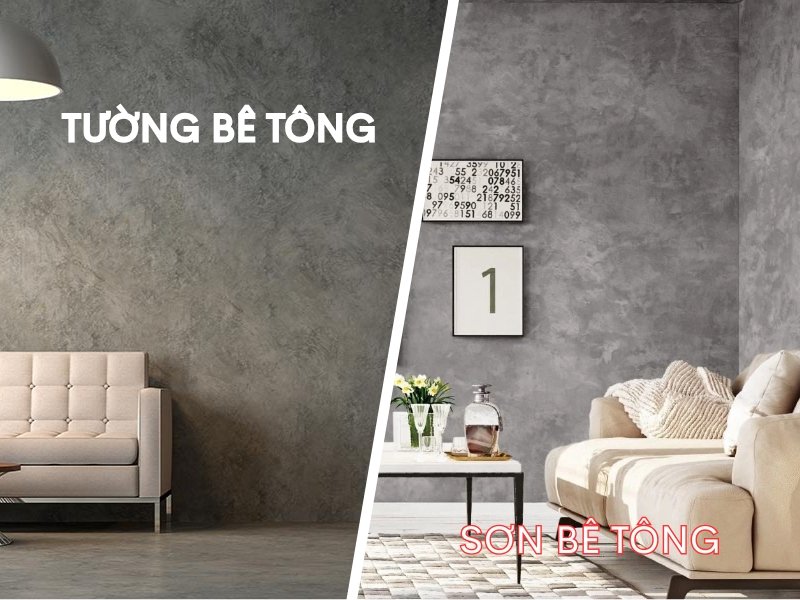 Tường bê tông mài và sơn bê tông – Khác nhau thế nào? Nên chọn loại nào?
